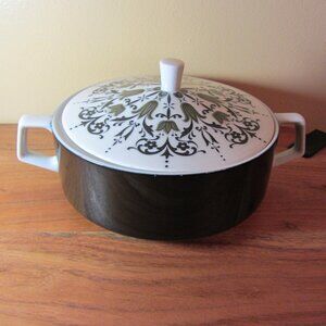 meteor casserole dish with lid 3916 sears 1969 MCM vintage (W3811)